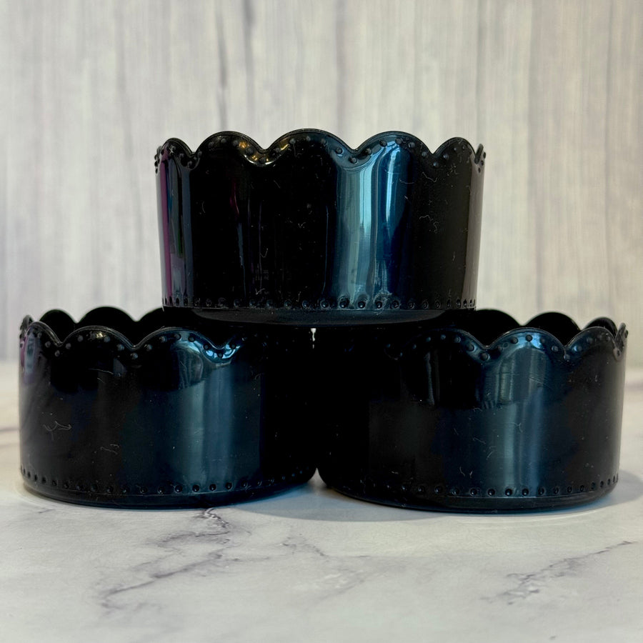 Black Gloss Scallop  Boot