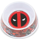 Single Melamine Pet Bowl - 7.5 (16oz) - Deadpool Logo + Deadpool Pose Logo Black Red