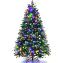 Pre-Lit Snowy Christmas Hinged Tree with Multi-Color Lights