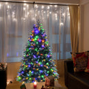 Pre-Lit Snowy Christmas Hinged Tree with Multi-Color Lights