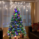 Pre-Lit Snowy Christmas Hinged Tree with Multi-Color Lights