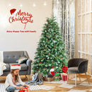 Pre-Lit Snowy Christmas Hinged Tree with Multi-Color Lights