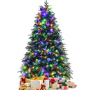 Pre-Lit Snowy Christmas Hinged Tree with Multi-Color Lights