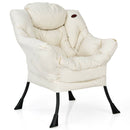 Modern Polyester Fabric Lazy Chair with Steel Frame and Side Pocket