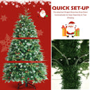 Pre-Lit Snowy Christmas Hinged Tree with Multi-Color Lights
