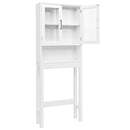 Over the Toilet Storage Cabinet Bathroom Space Saver with Tempered Glass Door
