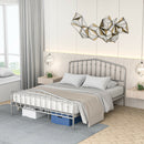 Queen Size Metal Bed Frame Slat Platform