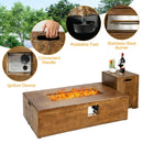 2 Piece Outdoor Propane Fire Pit Table Set
