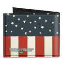 Canvas Bi-Fold Wallet - Superman Shield Americana Red White Blue Yellow