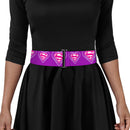 Cinch Waist Belt - Superman Logo in Heart Purple White Pink