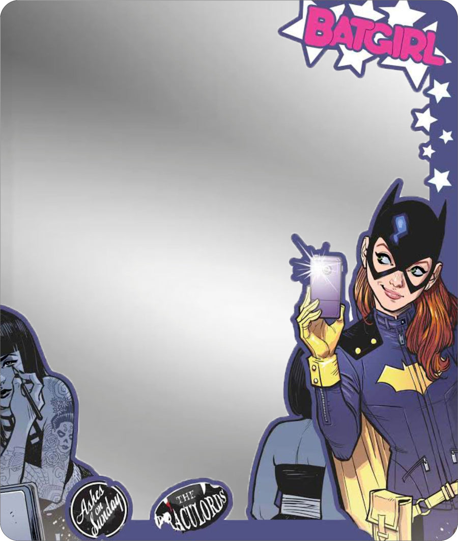 Locker Mirror - The New 52 BATGIRL Issue #35 Bathroom Selfie Scene Stars Cover Pose Purple White Pink Grays