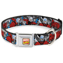 Marvel Comics Logo Full Color Seatbelt Buckle Collar - Classic ANT-MAN 3-Poses/Comic Stacked Grays/Black/Red