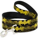 Dog Leash - Batman Shield CLOSE-UP Sketch Black/Yellow