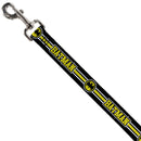 Dog Leash - BATMAN/Bat Signal Triple Stripe Black/White/Yellow