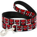 Dog Leash - Spider-Man Face Black/White Blocks