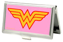 Business Card Holder - SMALL - Wonder Woman Logo FCG Pink