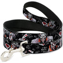 Dog Leash - Joker BRILLIANTLY TWISTED PSYCHO 2-Poses/Cards Black/Grays