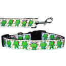 Pet Dog & Cat Nylon Collar or Leash, "Happy Frogs"