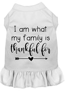 Pet Dog & Cat Dress Screen Printed, "I Am What My Family Is Thankful For"