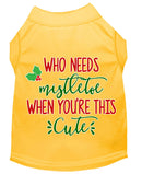 Christmas Pet Dog & Cat Shirt Screen Printed, "Who Needs Mistletoe"
