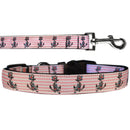 Pet Dog & Cat Nylon Collar or Leash, "Pink Anchors"