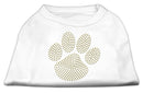 Pet Dog & Cat Shirt Rhinestone, "Gold Paw"