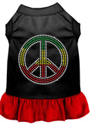 Pet Dog & Cat Dress Rhinestone, "Rasta Peace"