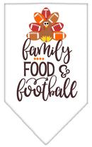 Pet and Dog Bandana Screen Printed, "Family, Food, & Football"