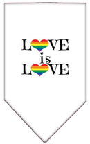 Pet and Dog Bandana Screen Printed, "Love Is Love"