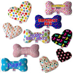 Dog Plush Heart or Bone Toy, "Birthday Group"