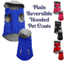 Pet Dog & Cat Reversible Hooded Coat Blank, Plain