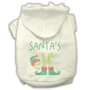 Christmas Pet, Dog & Cat Hoodie Rhinestone, "Santa's Elf"