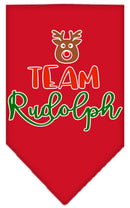 Christmas Pet and Dog Bandana Screen Printed, "Team Rudolph"