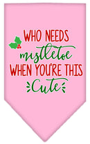 Christmas Pet and Dog Bandana Screen Printed, "Who Needs Mistletoe"
