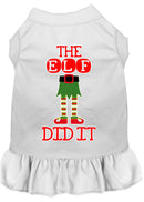 Christmas Pet Dog & Cat Dress Screen Printed, "The Elf Did It"