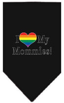 Pet and Dog Bandana Screen Printed, "I Heart My Mommies"