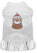 Christmas Pet Dog & Cat Dress Rhinestone, "Hipster Penguin"