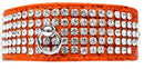 Dog, Puppy & Pet Designer Croc Collar, "Five Row Clear Crystal"