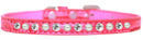 Dog, Puppy and Pet Designer Croc Collar, "One Row Pearl & Clear Crystals Rimsets"