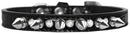 Dog, Puppy and Pet Designer Croc Collar, "Silver Spike & Clear Jewel"