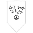 Pet and Dog Bandana Screen Printed, "Don't Worry, Be Hippy"