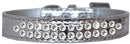 Dog, Puppy & Pet Designer Croc Collar, "Two Row Clear Crystal Rimsets"