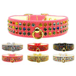 Dog, Puppy & Pet Collar, "Mardi Gras Three Row Confetti Jewel Set"