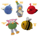 Knit Knacks Organic Cotton Pet and Dog Toys, "Birds & A Bee Group" (Choose from 5 Different Options)