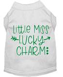 Pet Dog & Cat Shirt Screen Printed, "Little Miss Lucky Charm"