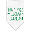 Pet and Dog Bandana Screen Printed, "Little Miss Lucky Charm"
