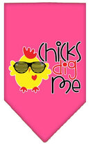 Pet and Dog Bandana Screen Printed, "Chicks Dig Me"