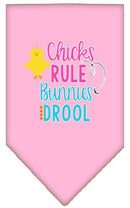 Pet and Dog Bandana Screen Printed, "Chicks Rule, Bunnies Drool"