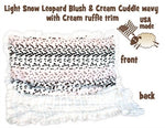 Dog, Puppy & Pet or Cat Sleepytime Cuddle Blankets, "Snow Leopard"