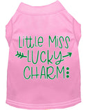 Pet Dog & Cat Shirt Screen Printed, "Little Miss Lucky Charm"